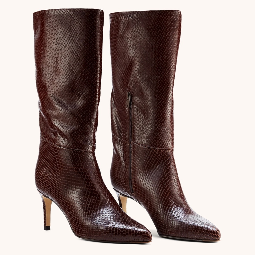 INEZ Mila Regular price $455 in Espresso Snake Emboss